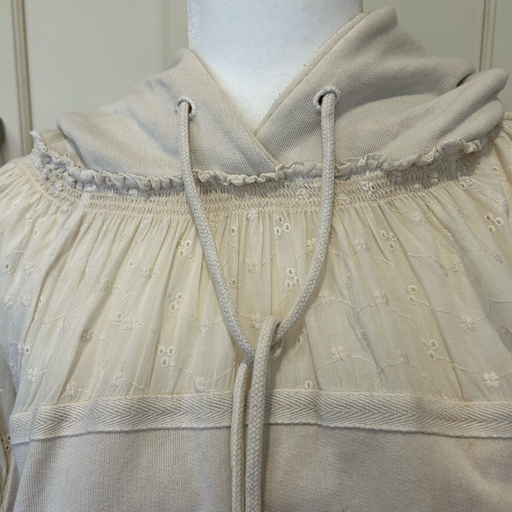 Free People Hoodie with Lace Detail size M